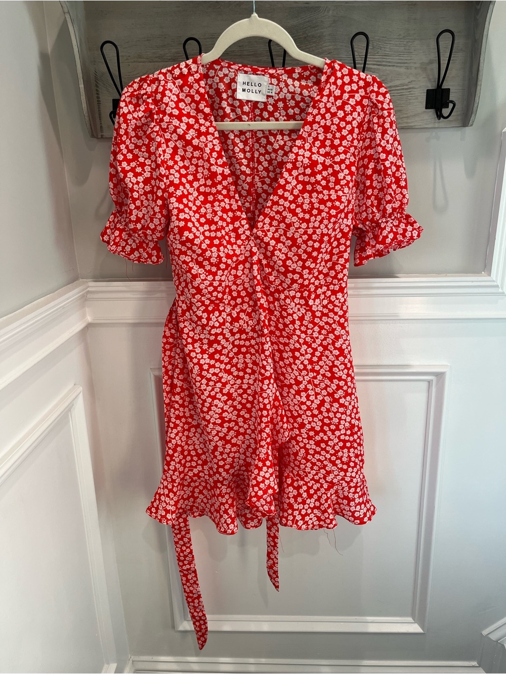 Hello Molly Red Daisy Print Wrap Dress